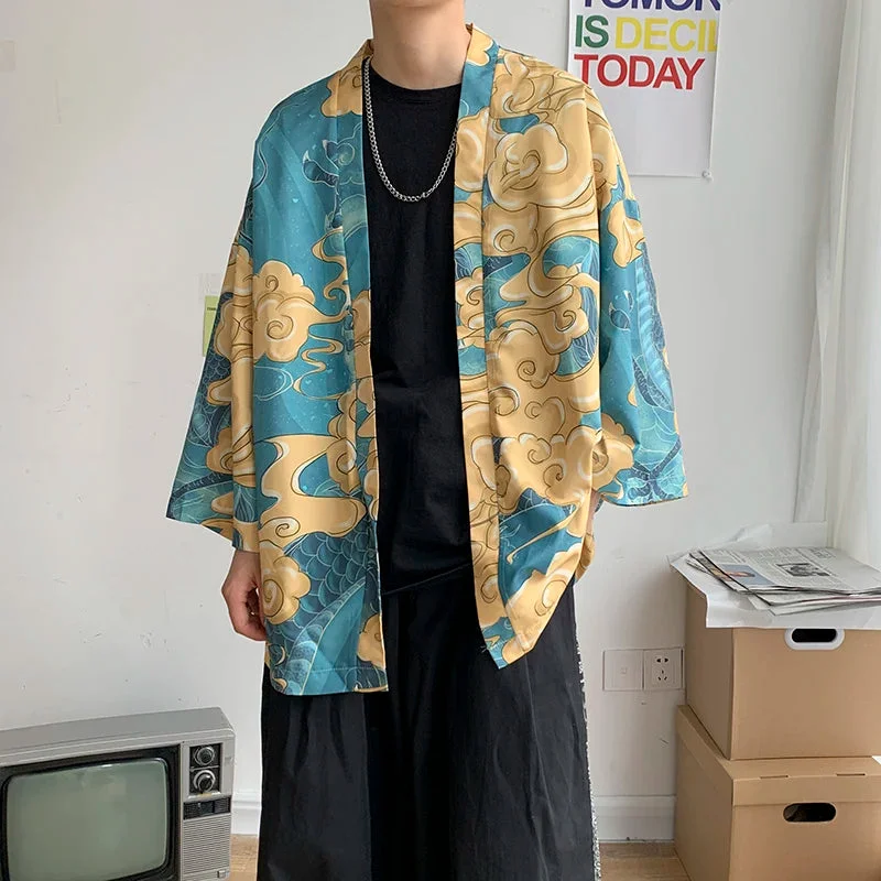 Japanese shirt men kimono Chinese kimono geisha new arrival Japanese street clothing harajuku kimono