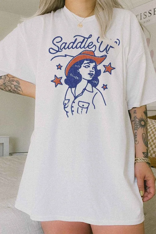 Saddle Up Country Oversized Graphic Tee