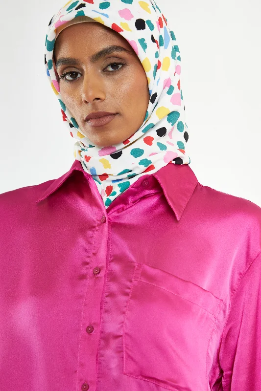 Glamorous Modest Fuchsia Button Front Shirt