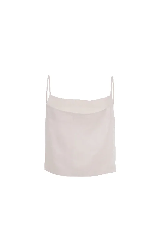 LADIES TOP-CK6526-LIGHT STONE SATIN