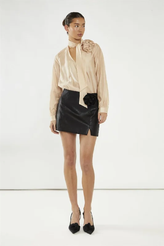 Nude-Organza Corsage Blouse